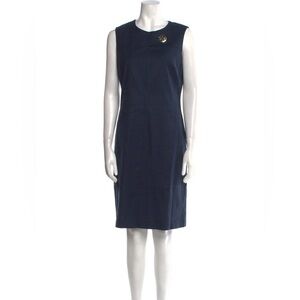 Tory Burch Sleeveless Sheath Linen Dress in Navy - Size 4